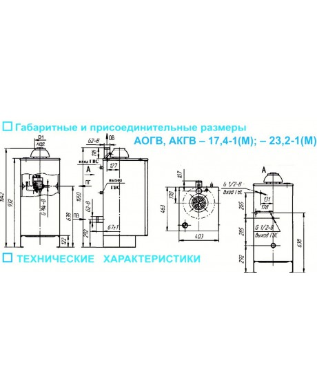 Газовый котел напольный Боринское АОГВ - 23,2 (М) - под замену Жуковского