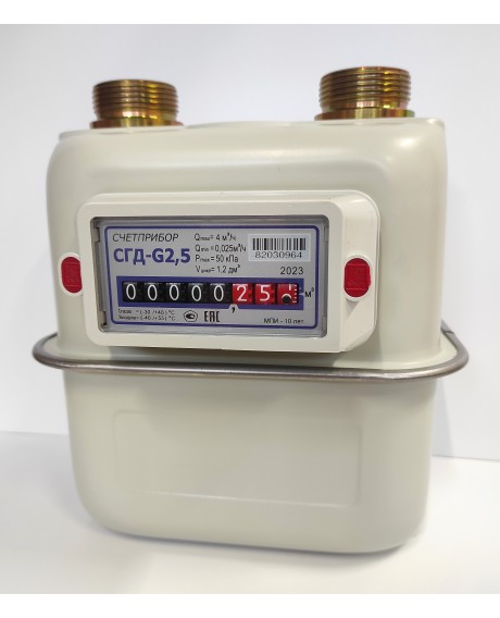 Газовый счётчик СГД G2.5 ТК с термокоррекцией ЛЕВЫЙ