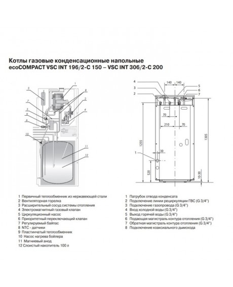 Напольный котел Vaillant ecoCOMPACT VSC INT 306/4-5 150 H 